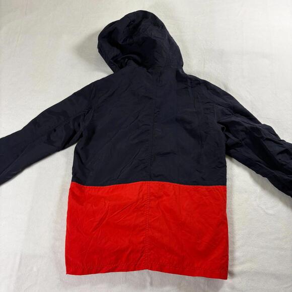 American Eagle Hooded Jacket XS Colorblock Red Navy Camo Lined Streetwear - Picture 9 of 10